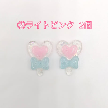 【D451-2】ハート　スティック　ラメ　同色2個セット