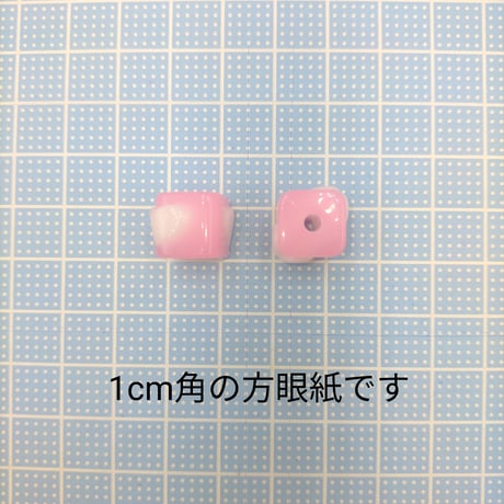 【B158-2】ハート　キューブ　ビーズ　同色3個セット