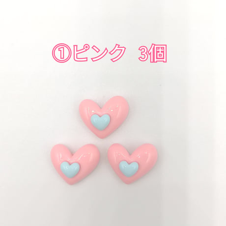 【D722-2】ミニ　ハート　同色3個セット