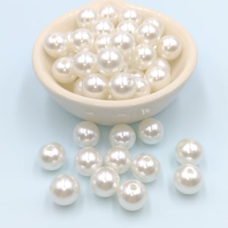 【B92】パール調　ビーズ　10mm　20g