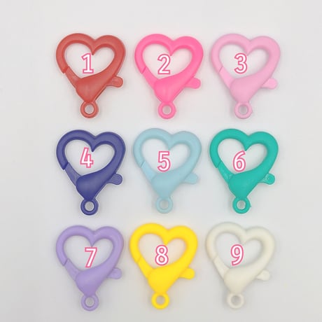 【K31】カニカン　ハート　同色5個セット