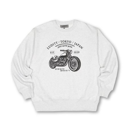 LUDITT BIKE CREW NECK SWEAT / ASH<L-2399>