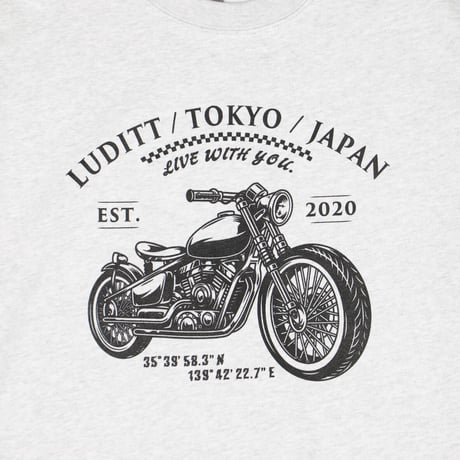 LUDITT BIKE CREW NECK SWEAT / ASH<L-2399>