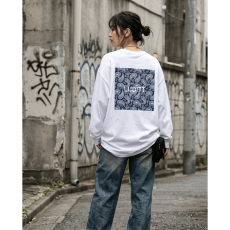 Paisley Long Sleeve T-Shirt / Navy <L-2374>