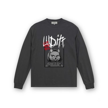 LUDITT/Leo Graphic Long sleeve T-Shirt / Charcoal<L-24-127>