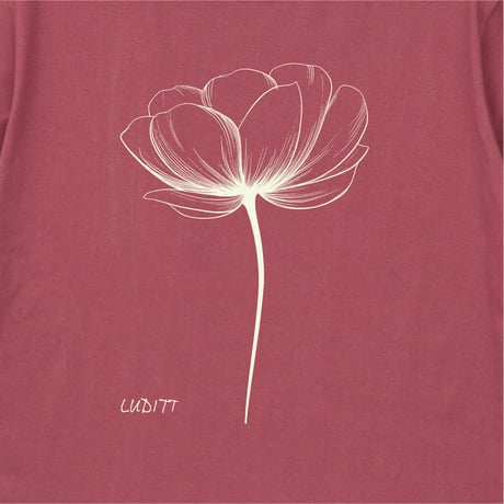 Silent Bloom T-shirt / Dusty Red<L-26-169>