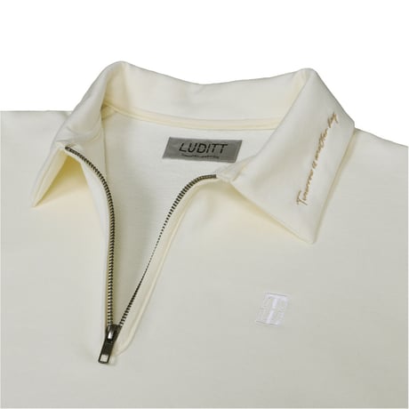 HALF ZIP SWEAT / CREAM <L-2395>