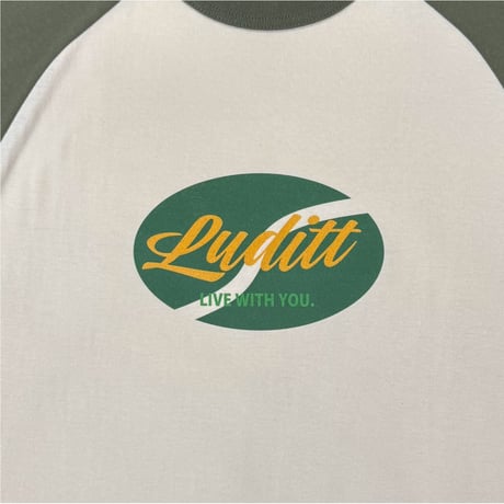 Raglan Sleeve T-Shirt / Natural-Olive<L-25-168>