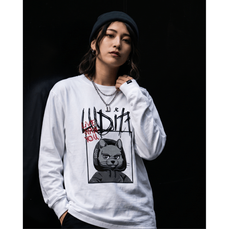 LUDITT/Leo Graphic Long sleeve T-Shirt / White<L-24-127>