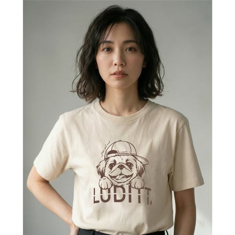 Pekingese T-Shirt / Ivory<L-25-163>