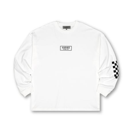 Checker Logo L/S T-Shirt / White <L-2397>