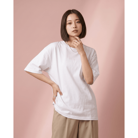 BackPrint Pocket T-Shirt/ White<L-2367>
