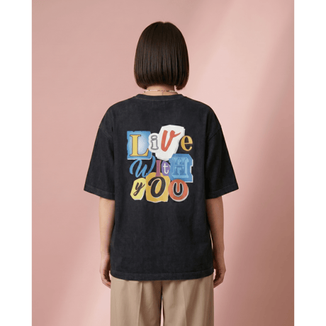BackPrint Pocket T-Shirt/ Black<L-2367>