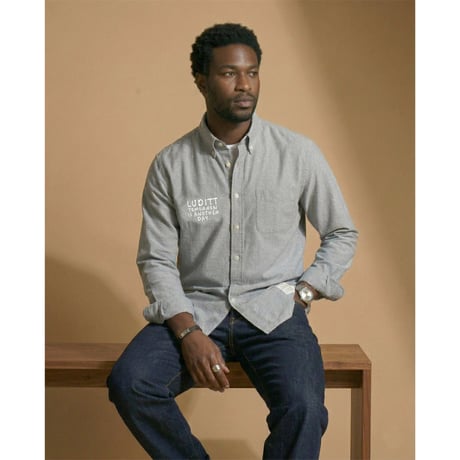 Oxford Long Sleeve Shirt / Gray<L-24-139>