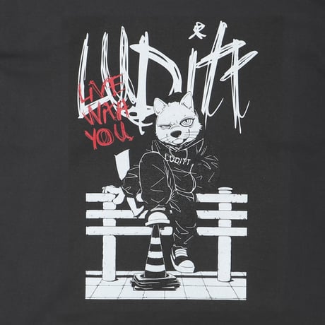 LUDITT/Leo Graphic Long sleeve T-Shirt / Charcoal<L-24-129>