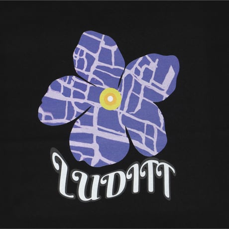 Flower T-Shirt / Black<L-2384>