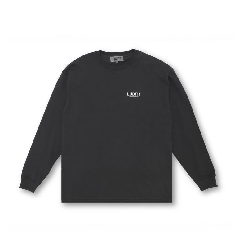 COFFEE PRINT L/S T-SHIRT / CHARCOAL<L-24-132> |