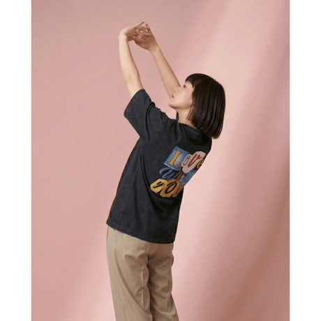 BackPrint Pocket T-Shirt/ Black<L-2367>