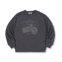 LUDITT BIKE CREW NECK SWEAT / CHARCOAL<L-2399>