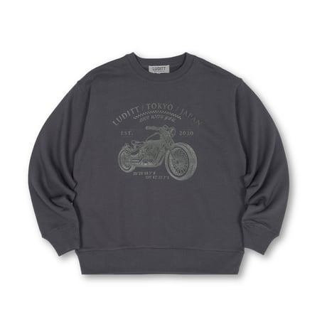 LUDITT BIKE CREW NECK SWEAT / CHARCOAL<L-2399>