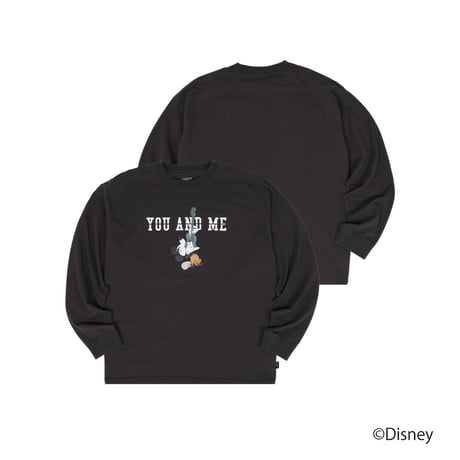 Disney Collection YOU AND ME / MICKEY L/S T-SHIRT / CHARCOAL <L-2388>
