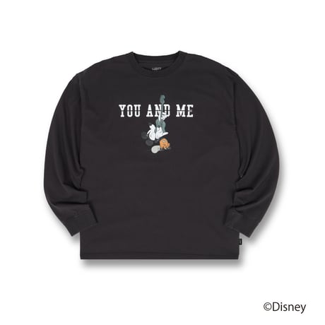 Disney Collection YOU AND ME / MICKEY L/S T-SHIRT / CHARCOAL <L-2388>