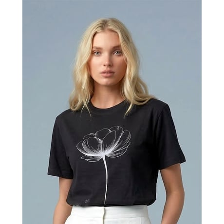 Silent Bloom T-shirt / Black<L-26-169>