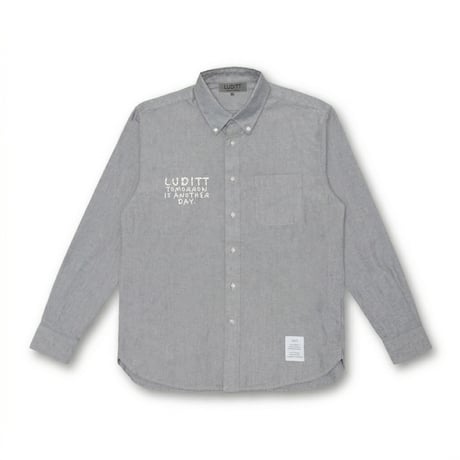 Oxford Long Sleeve Shirt / Gray<L-24-139>