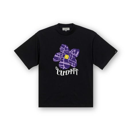 Flower T-Shirt / Black<L-2384>