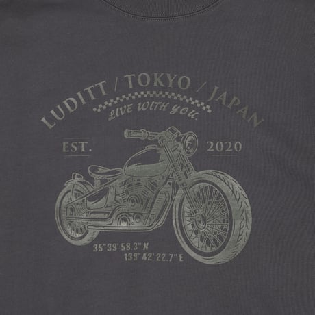 LUDITT BIKE CREW NECK SWEAT / CHARCOAL<L-2399>