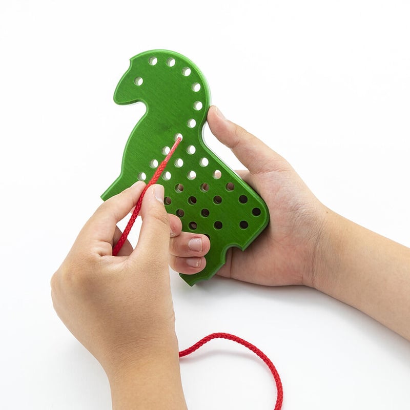 ひも通しポニー各色(青・緑・赤) | 絵本と木のおもちゃの店