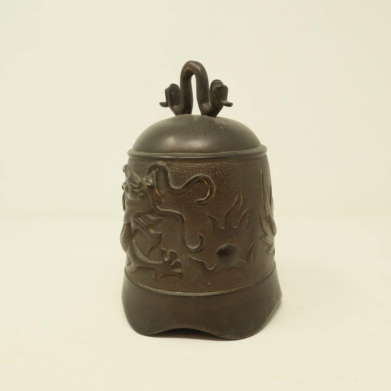 喚鐘　古銅 工芸品 熊平特製古銅 仏教美術 時代物 古美術 釣鐘 銅製 青銅 A004【釣鐘】 喚鐘 龍 銅製 仏教美術 | 中国美術・茶器 花葉