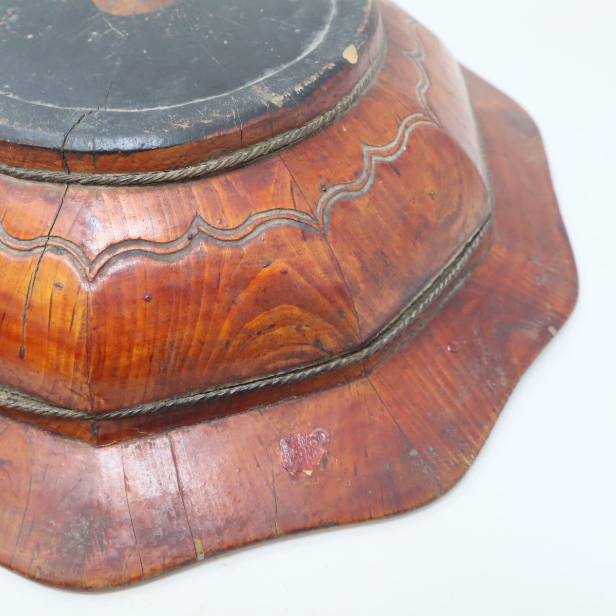 A014【工芸】十角大鉢 木製 銅枠 中国美術/古玩 | 中国美術・茶器 花葉