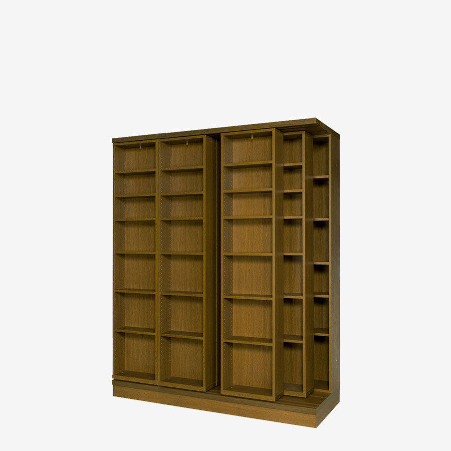 書院 3LSI-160 3重スライド書棚・オープン・幅160cm・高さ197cm