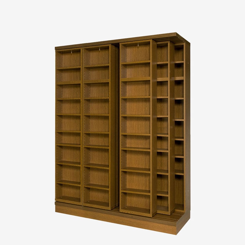 書院 3LSH-180 3重スライド書棚・オープン・幅180cm・高さ237cm