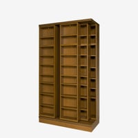 書院　3LSH-135　3重スライド書棚・オープン・幅135cm・高さ237cm