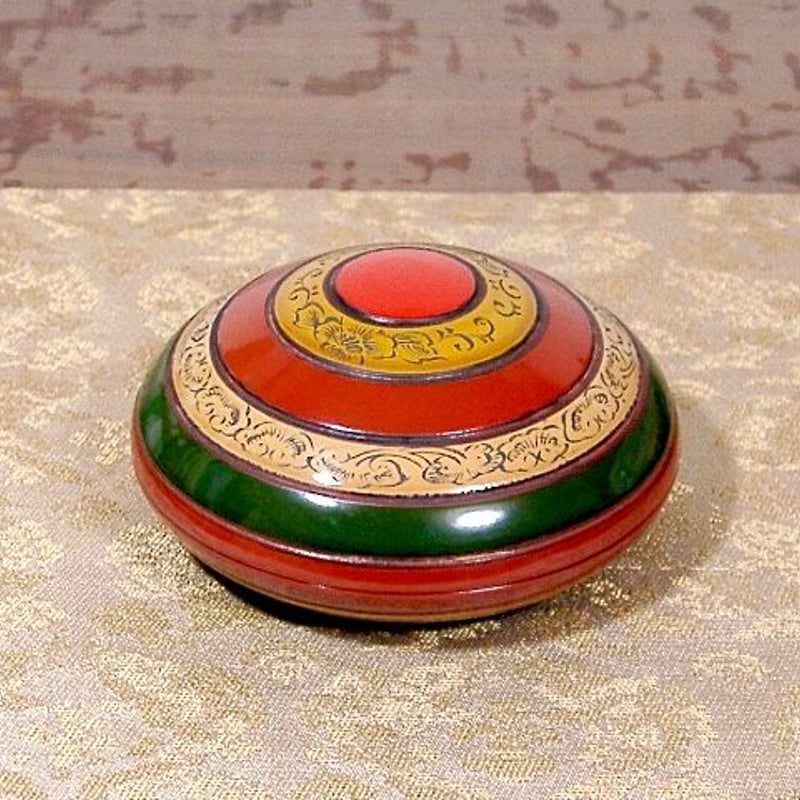 漆工 田中表阿弥（平安） 作 宝珠 香合 共箱 無傷 保証。 | STORES