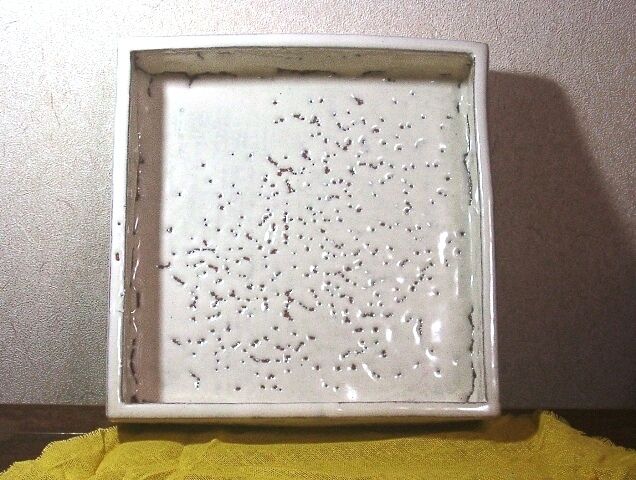 萩焼 三輪栄造 作 萩角皿 共箱 古物。 | STORESショップARIKA