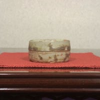 三井大磯 古余呂技窯 川瀬順一（二代竹春）作 交趾 歓冬花 香合 無傷