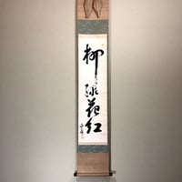 掛軸　西本願寺　梅上尊融　筆　「 柳緑花紅 」箱時代。