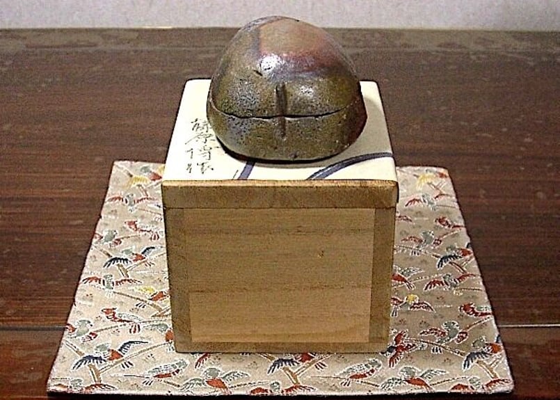 備前焼 天心窯 藤原博 作 香合 無傷 共箱 保証。 | STORESショップARIKA