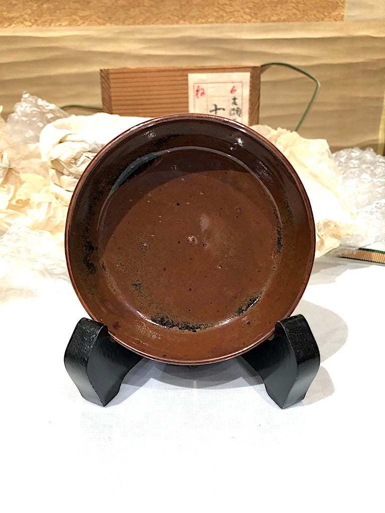 加藤 作助 古瀬戸窯 丸皿 五客揃い 共箱 瀬戸焼 加藤景正二十五世作介 作 古瀬戸写 小皿 十客 共箱 無傷