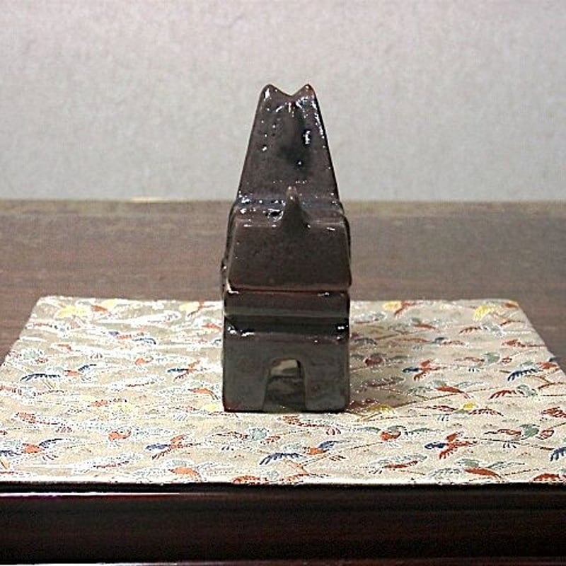 黒田康　光楽窯　光楽焼　黒田光楽　皿 光楽窯 黒田光楽（丹治郎）作 箱書：吉田紹清 馬 香合 無傷 共箱