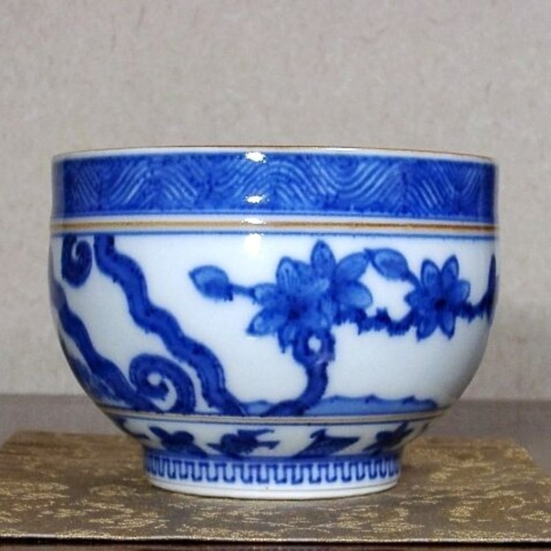 送料込【逢絢亭・新品】茶道具 茶碗 京焼 仁清 桜流水 清水北斗 共箱入り イ589 茶碗『御室窯』『仁清 清水桜 茶碗 共箱』抹茶碗 茶道具