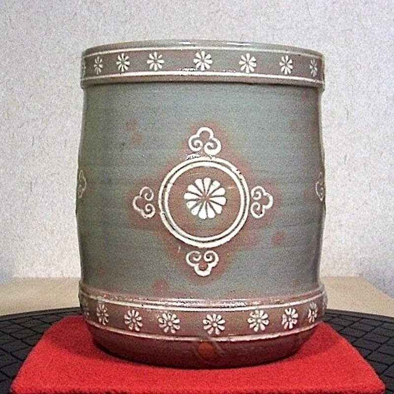 八幡窯 堀野証嗣 作 御本 狂言袴 水指 無傷 共箱 保証。 | STORES