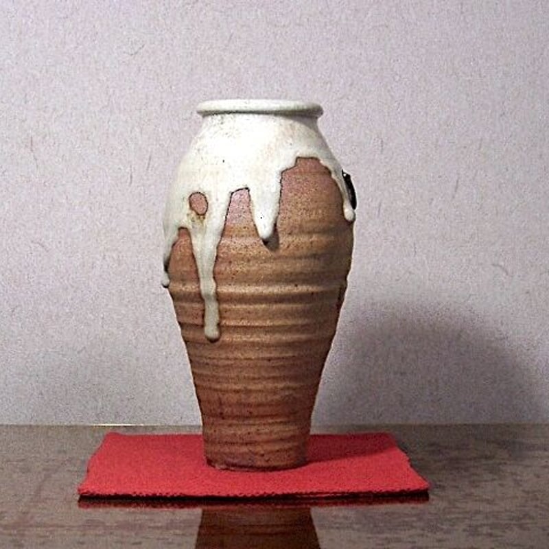 寒六窯　平野敏三 作　花入　無傷　共箱　保証。 寒六窯 平野敏三 作 花入 無傷 共箱 保証。