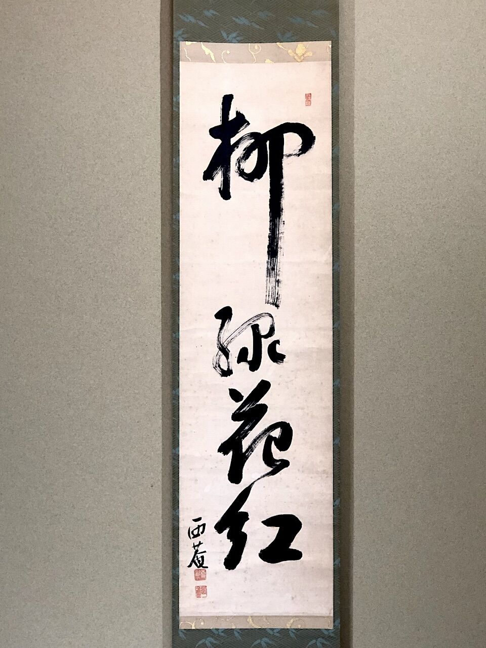 掛軸 西本願寺 梅上尊融 筆 「 柳緑花紅 」箱時代。 | STORESショップARIKA