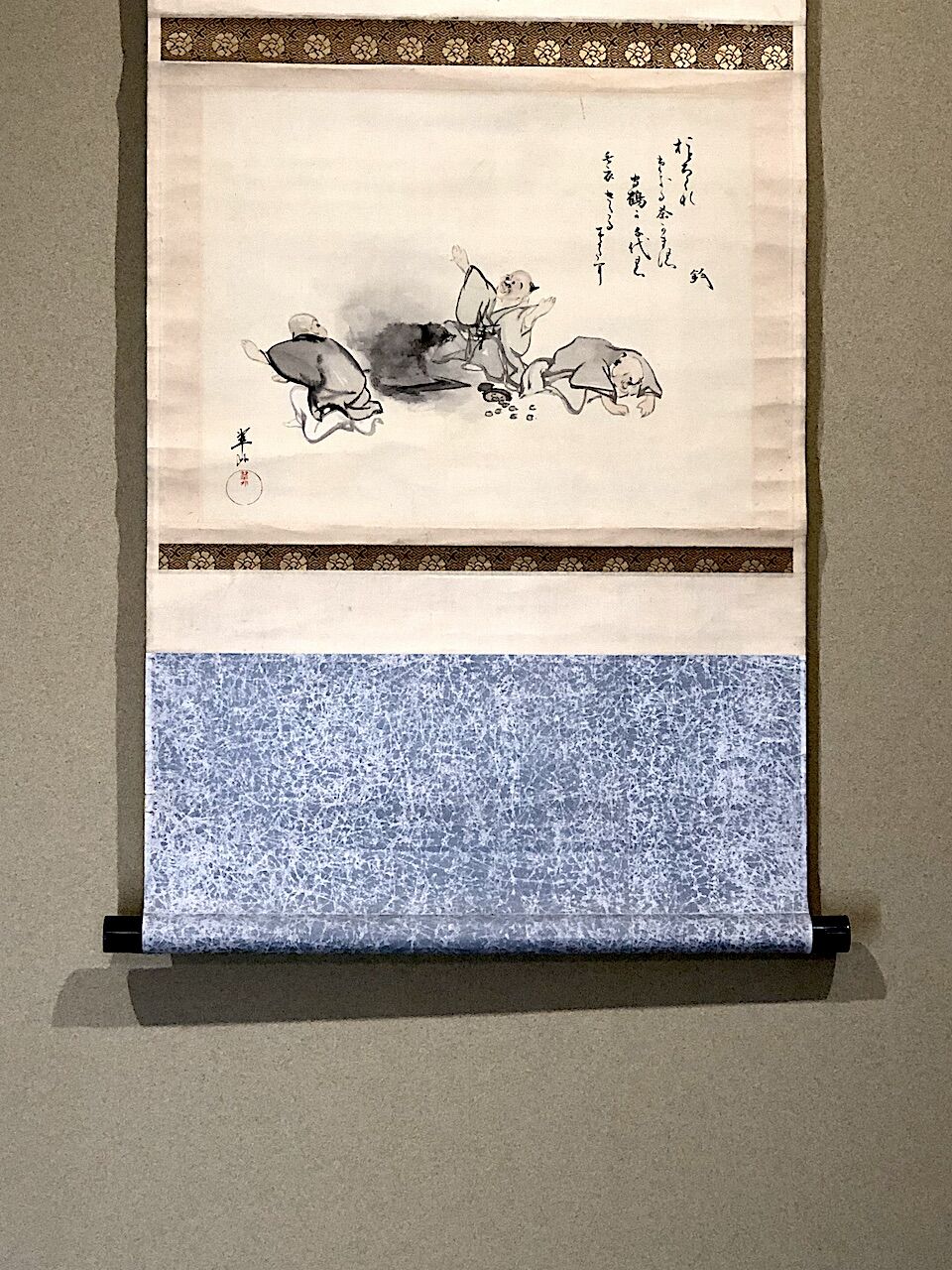 掛軸 お伽噺 「文福茶釜」 萃外 画 賛 不明 紙本彩色 箱合。 | STORES