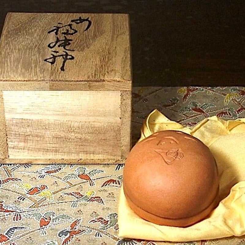 詳細不明 女・福能神 仙厓義凡 花押 在印 香合 無傷 共箱 保証