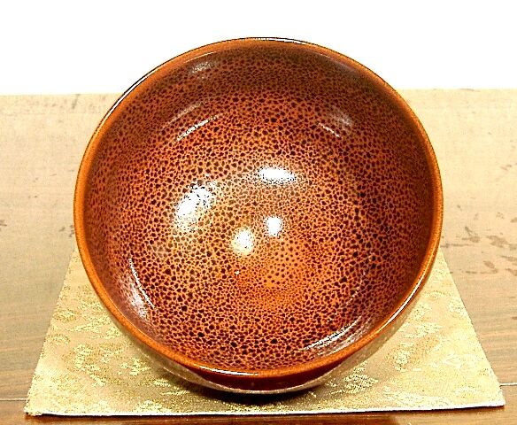 京焼・清水焼 徳力孫三郎 作 彩釉 茶碗 在銘 無傷 箱合 保証